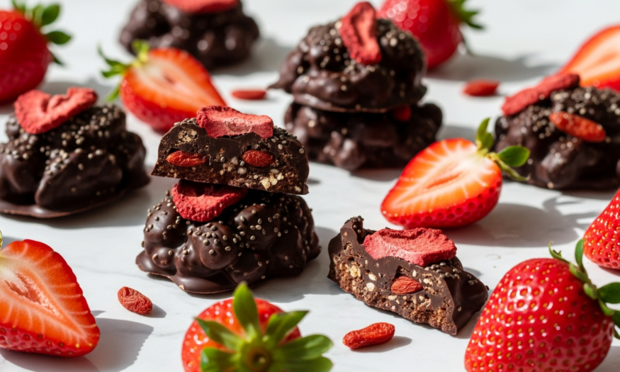 Dark Chocolate Strawberry Superfood Clusters: Energy Snacks That Actually Work