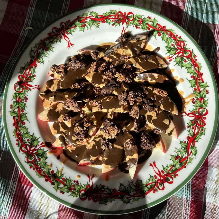 Chocolate Superfood Apple Nachos