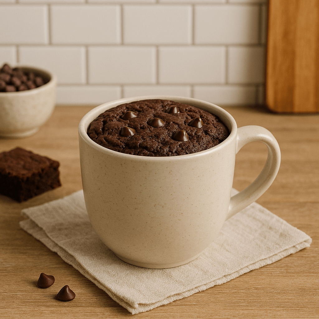 5-Minute Molten Core Brownie Bite Mug Cake