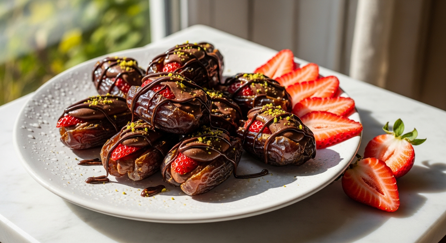 Chocolate Strawberry Stuffed Dates — The No-Bake Spring Snack That Actually Does Something
