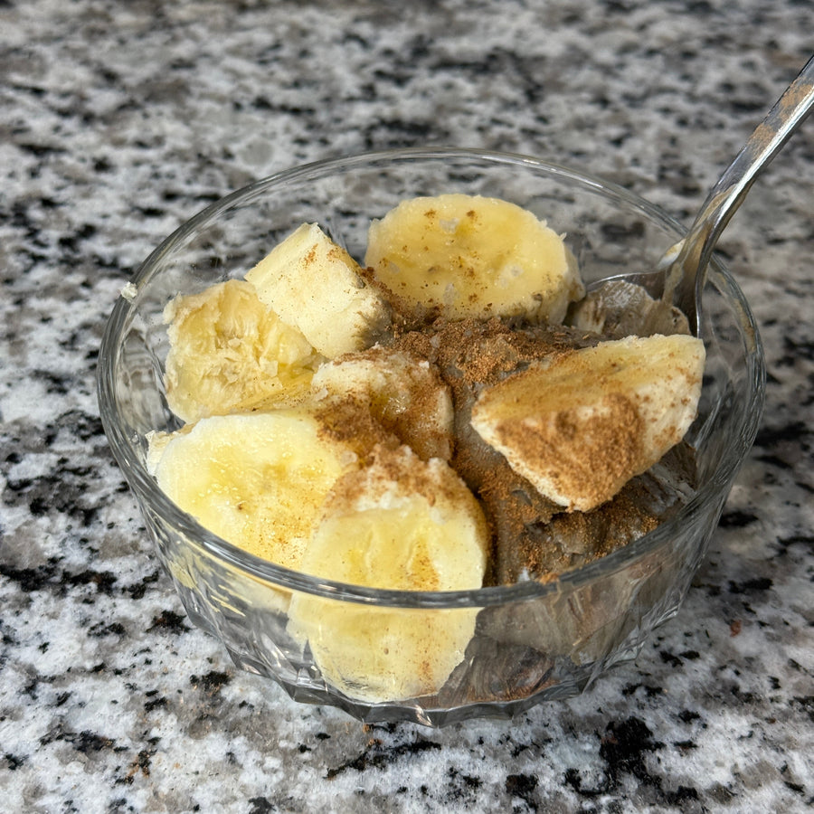 Chocolate Superfood Protein Pudding w/ Banana