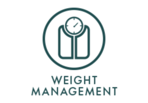 Logo for weight management services on a black background1